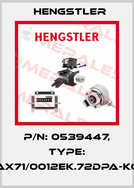 p/n: 0539447, Type: AX71/0012EK.72DPA-K0 Hengstler