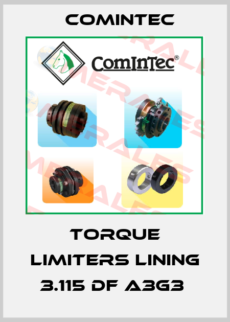 Torque limiters lining 3.115 DF A3G3  Comintec