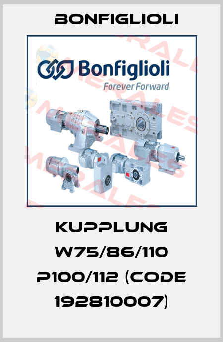 Kupplung W75/86/110 P100/112 (Code 192810007) Bonfiglioli