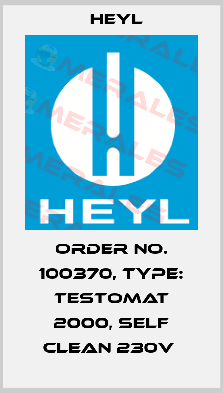 Order No. 100370, Type: Testomat 2000, self clean 230V  Heyl