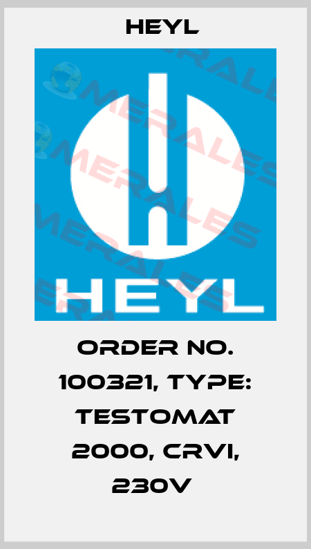 Order No. 100321, Type: Testomat 2000, CrVI, 230V  Heyl
