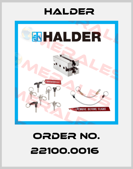 Order No. 22100.0016  Halder