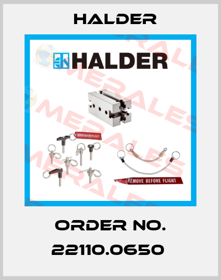 Order No. 22110.0650  Halder