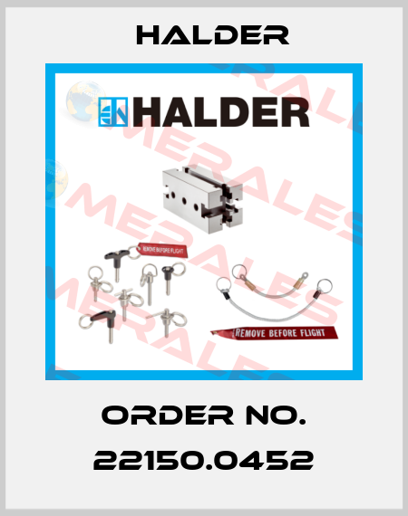 Order No. 22150.0452 Halder