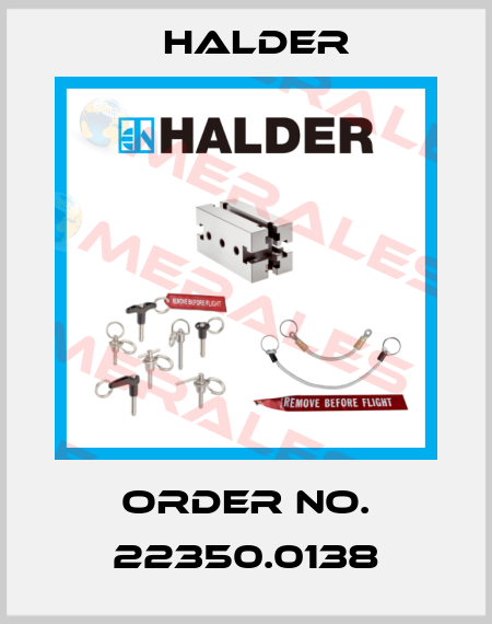 Order No. 22350.0138 Halder
