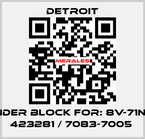 Cylinder Block For: 8V-71N, SVA 423281 / 7083-7005  Detroit