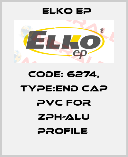 Code: 6274, Type:end cap PVC for ZPH-ALU profile  Elko EP
