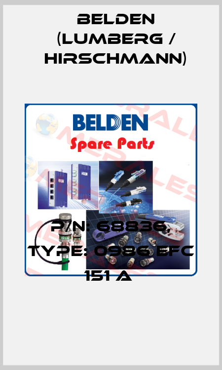 P/N: 68836, Type: 0986 EFC 151 A  Belden (Lumberg / Hirschmann)
