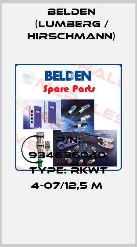 P/N: 934636040, Type: RKWT 4-07/12,5 M  Belden (Lumberg / Hirschmann)