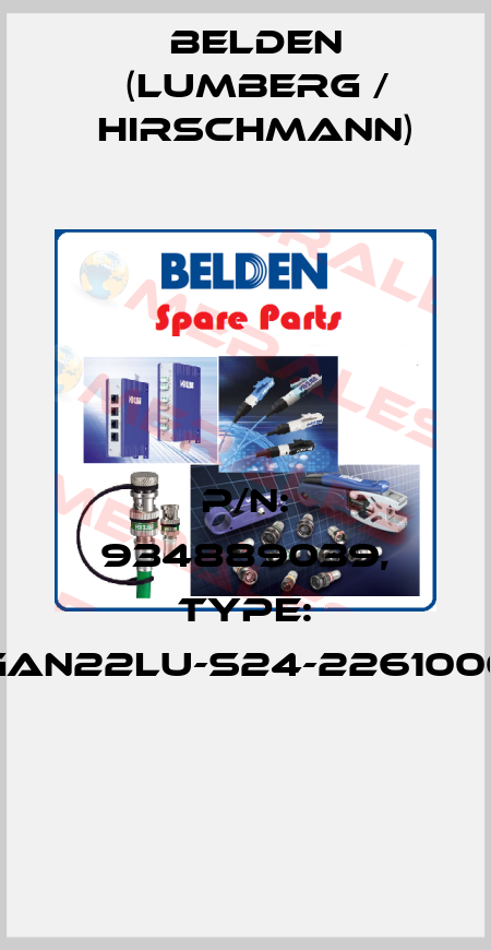 P/N: 934889039, Type: GAN22LU-S24-2261000  Belden (Lumberg / Hirschmann)