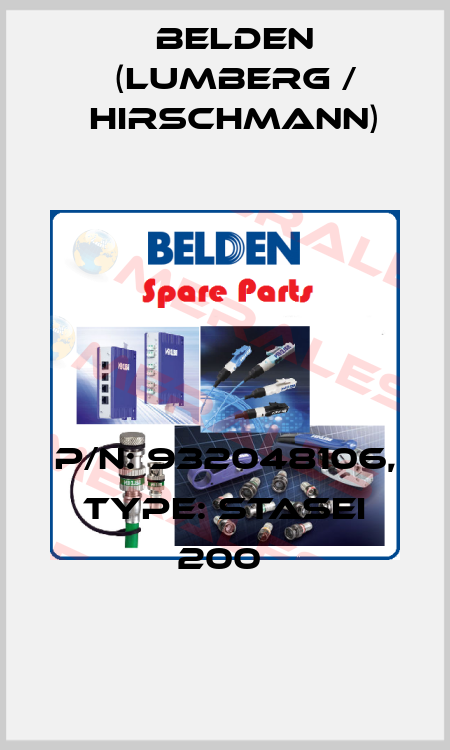 P/N: 932048106, Type: STASEI 200  Belden (Lumberg / Hirschmann)