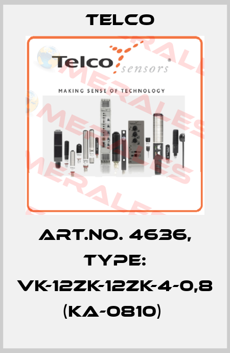 Art.No. 4636, Type: VK-12ZK-12ZK-4-0,8 (KA-0810)  Telco