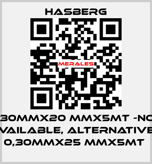 0,30MMX20 MMX5MT -not available, alternative - 0,30MMX25 MMX5MT  Hasberg