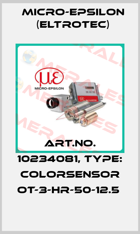 Art.No. 10234081, Type: colorSENSOR OT-3-HR-50-12.5  Micro-Epsilon (Eltrotec)