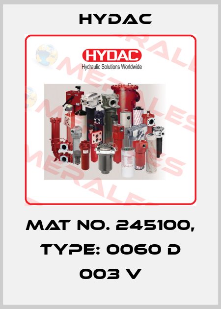 Mat No. 245100, Type: 0060 D 003 V Hydac