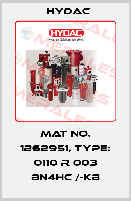 Mat No. 1262951, Type: 0110 R 003 BN4HC /-KB Hydac
