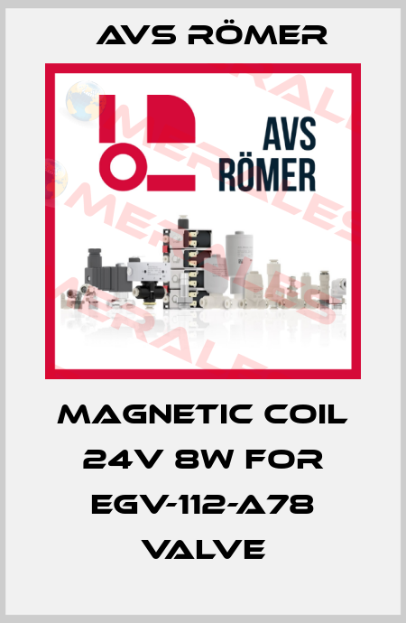 Magnetic coil 24V 8W for EGV-112-A78 valve Avs Römer