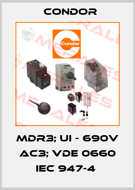MDR3; Ui - 690V AC3; VDE 0660 IEC 947-4  Condor