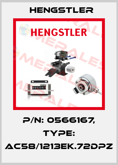 P/N: 0566167, Type: AC58/1213EK.72DPZ Hengstler