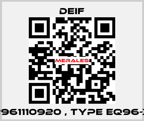 2961110920 , type EQ96-X Deif