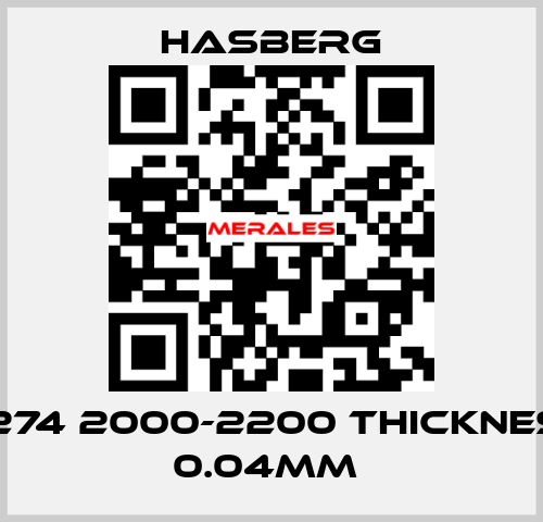 1.1274 2000-2200 thickness 0.04mm  Hasberg