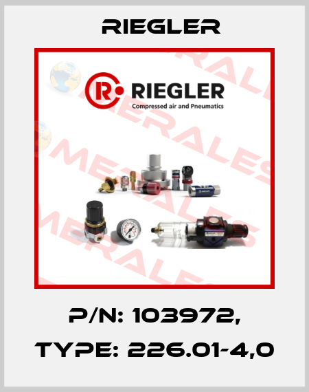P/N: 103972, Type: 226.01-4,0 Riegler
