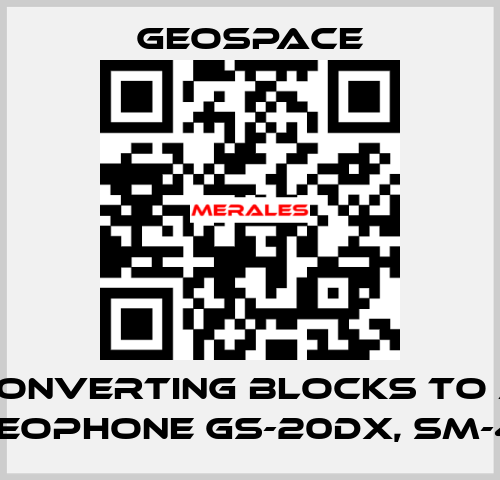 CONVERTING BLOCKS TO A GEOPHONE GS-20DX, SM-4  GeoSpace