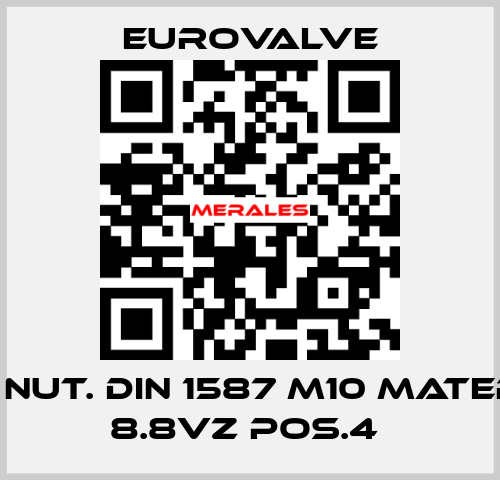CUP NUT. DIN 1587 M10 MATERIAL 8.8VZ POS.4  Eurovalve