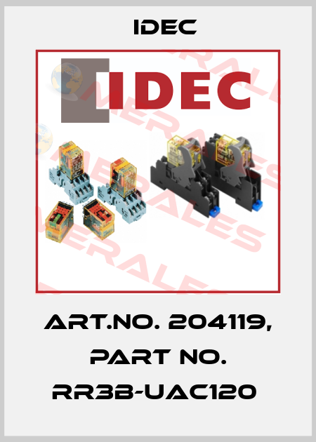 Art.No. 204119, Part No. RR3B-UAC120  Idec