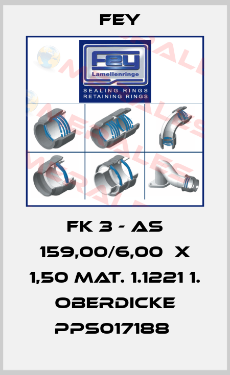 FK 3 - AS 159,00/6,00  X 1,50 MAT. 1.1221 1. OBERDICKE PPS017188  Fey