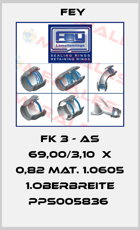 FK 3 - AS 69,00/3,10  X 0,82 MAT. 1.0605  1.OBERBREITE PPS005836  Fey