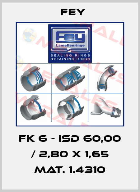 FK 6 - ISD 60,00 / 2,80 X 1,65 MAT. 1.4310 Fey