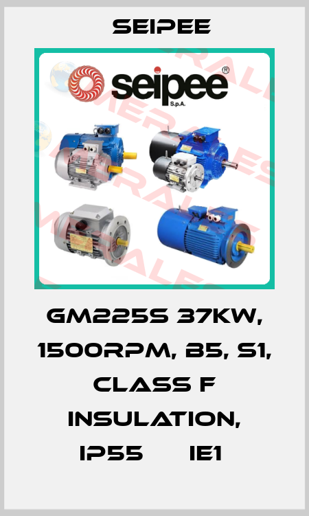 GM225S 37KW, 1500RPM, B5, S1, CLASS F INSULATION, IP55      IE1  SEIPEE