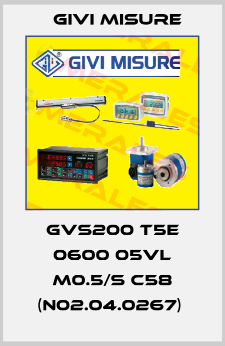  GVS200 T5E 0600 05VL M0.5/S C58 (N02.04.0267)  Givi Misure