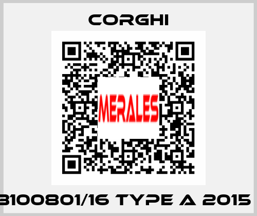 0-13100801/16 Type A 2015 T.I.  Corghi
