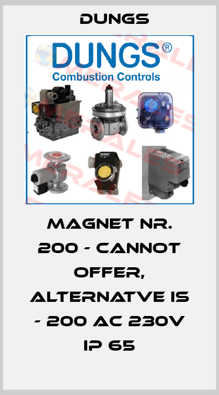 MAGNET NR. 200 - cannot offer, alternatve is - 200 AC 230V IP 65 Dungs