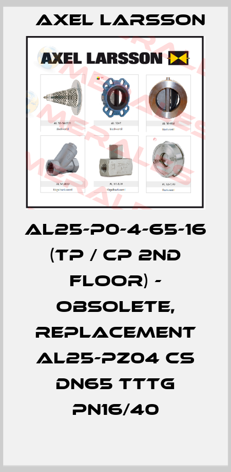 AL25-P0-4-65-16 (TP / CP 2nd floor) - obsolete, replacement AL25-PZ04 CS DN65 TTTG PN16/40 AXEL LARSSON