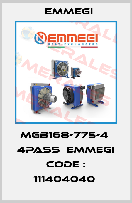 MGB168-775-4  4PASS  EMMEGI CODE : 111404040  Emmegi