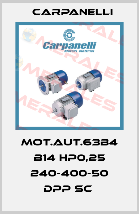 MOT.AUT.63B4 B14 HP0,25 240-400-50 DPP SC  Carpanelli