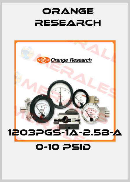 1203PGS-1A-2.5B-A 0-10 PSID  Orange Research