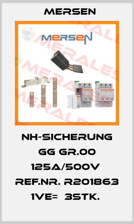 NH-Sicherung gG Gr.00 125A/500V  Ref.Nr. R201863  1VE=  3Stk.  Mersen