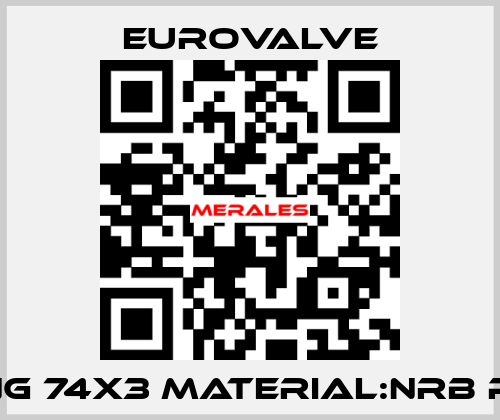 O-RING 74X3 MATERIAL:NRB POS.1  Eurovalve