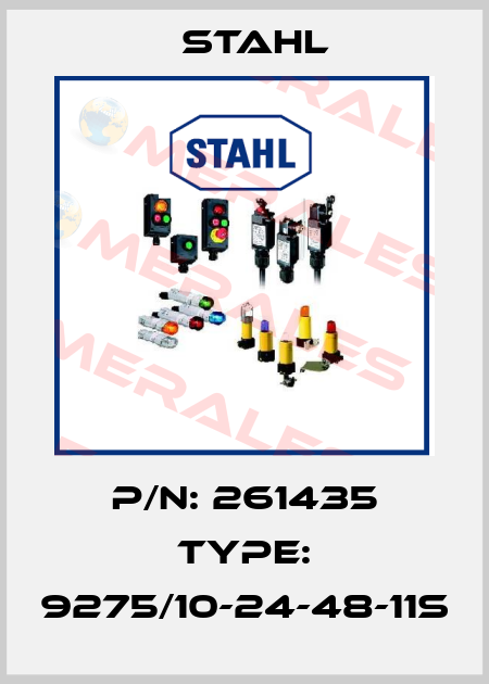 P/N: 261435 Type: 9275/10-24-48-11s Stahl