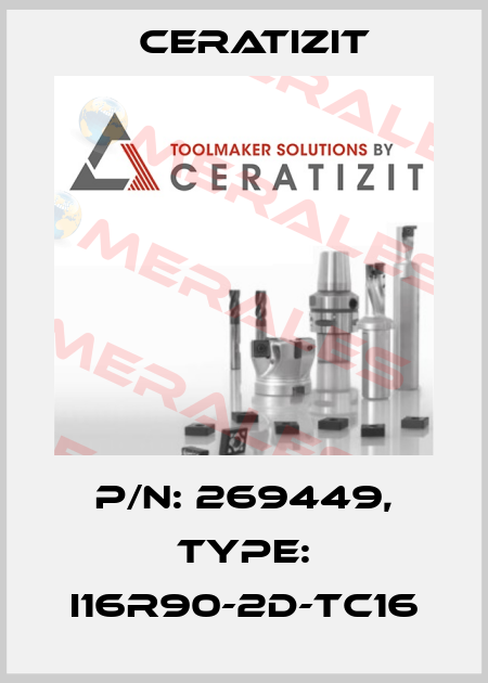 P/N: 269449, Type: I16R90-2D-TC16 Ceratizit