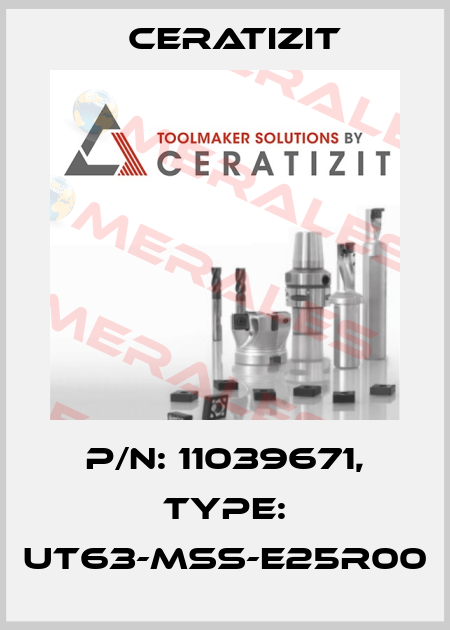 P/N: 11039671, Type: UT63-MSS-E25R00 Ceratizit