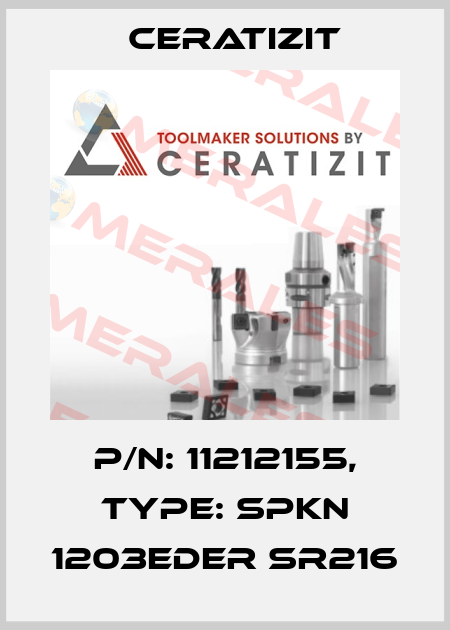 P/N: 11212155, Type: SPKN 1203EDER SR216 Ceratizit