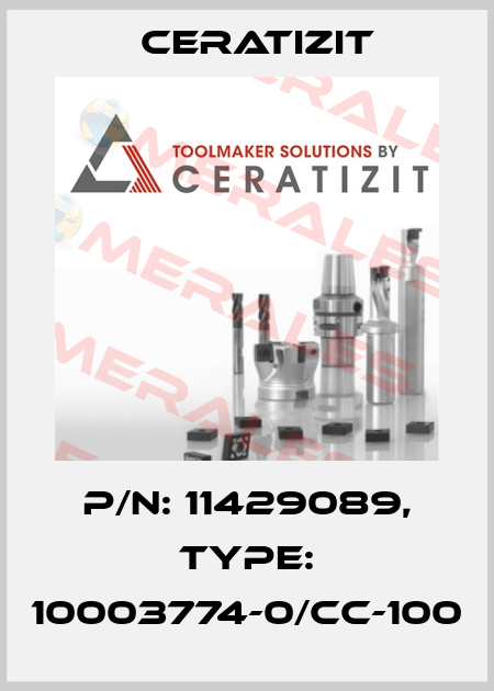 P/N: 11429089, Type: 10003774-0/CC-100 Ceratizit