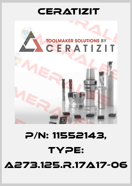 P/N: 11552143, Type: A273.125.R.17A17-06 Ceratizit