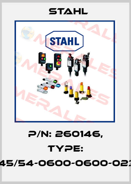 P/N: 260146, Type: 7145/54-0600-0600-0230 Stahl