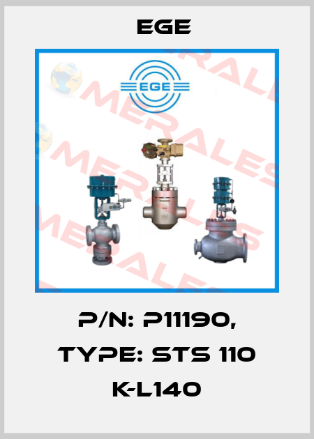 p/n: P11190, Type: STS 110 K-L140 Ege